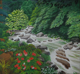 Stream and Wildflowers