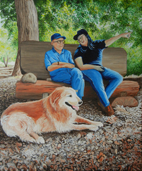 Three at Lake Los Carneros, 20x24