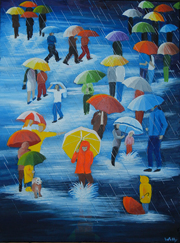 Umbrellas, 18x24